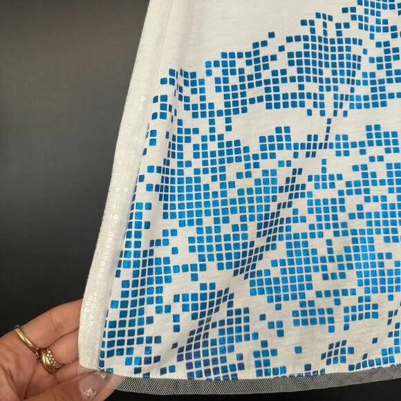 Shiny Sequin A-Line Desigual white mini dress - Picture 6 of 6